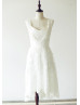 Ivory Lace Open Back High Low Fabulous Wedding Dress